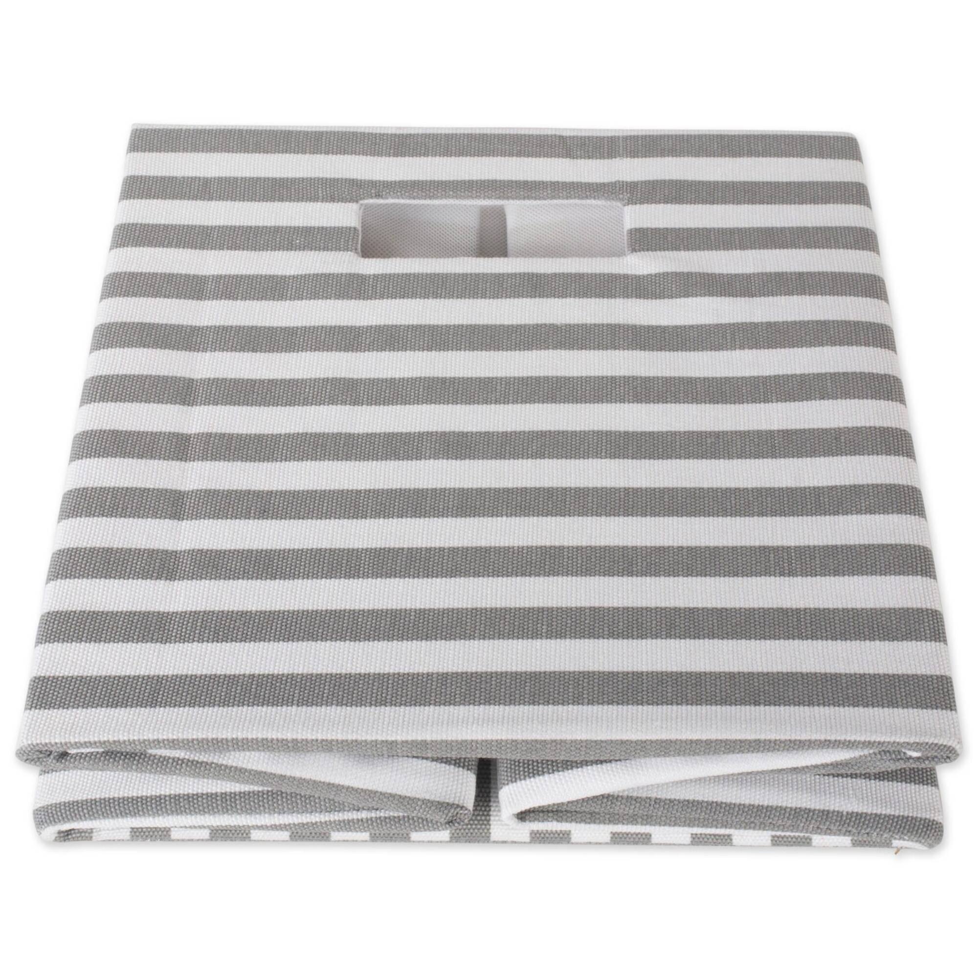 DII® 13" Gray Pinstripe Storage Cube